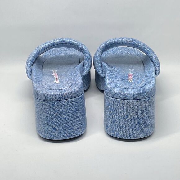 Alexander Wang Float Denim Print Leather Platform Sandals size 38 - Picture 6 of 11